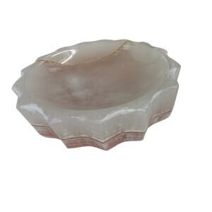 Hand Carved Natural Onyx Stone Small Catch All /Soap Tray NWOTB